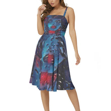 Load image into Gallery viewer, Sleeveless Square Neck Flare Hem Midi Dress