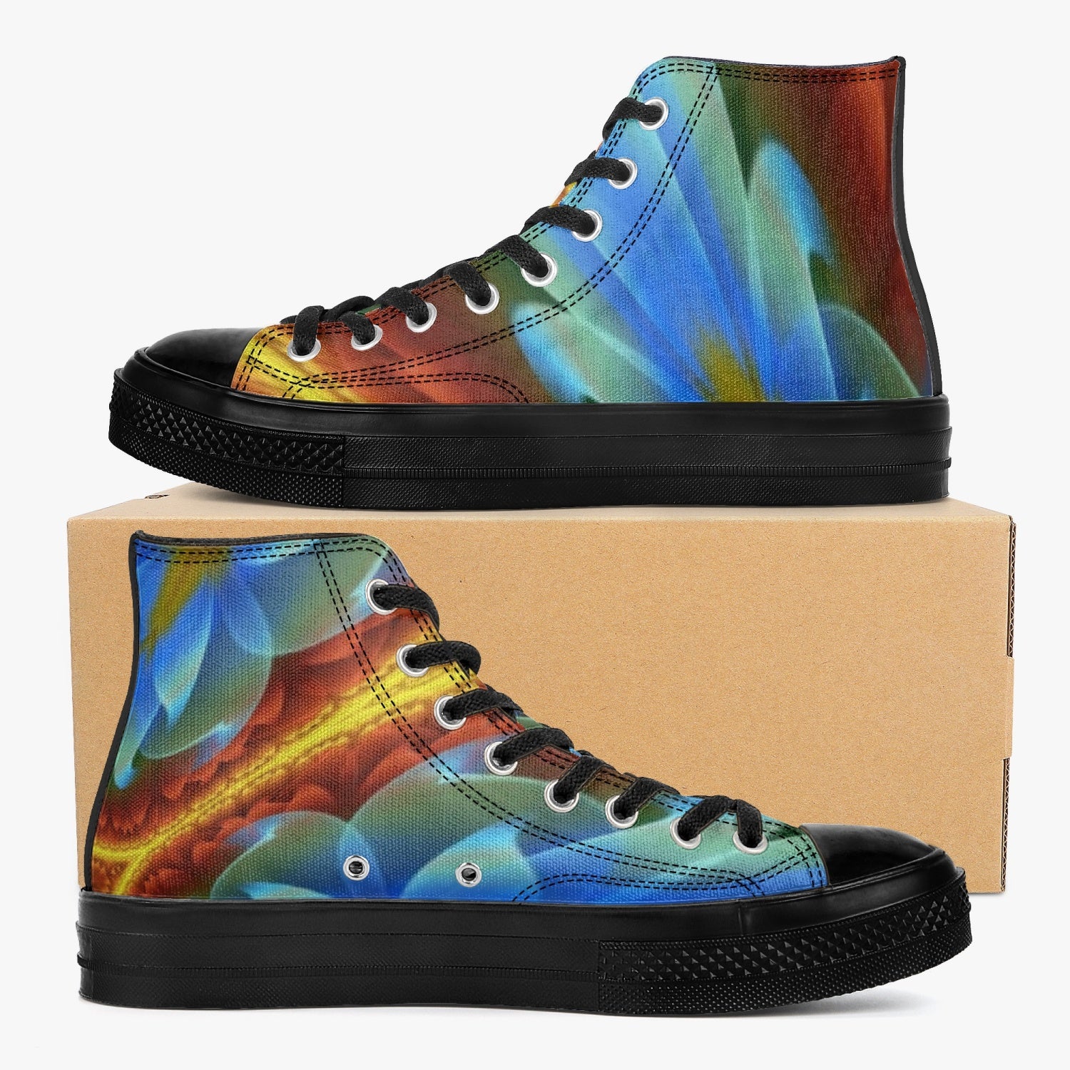 286. New High-Top Canvas Shoes - Black